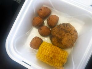 Crab Cake, Corn, & Hushpuppies